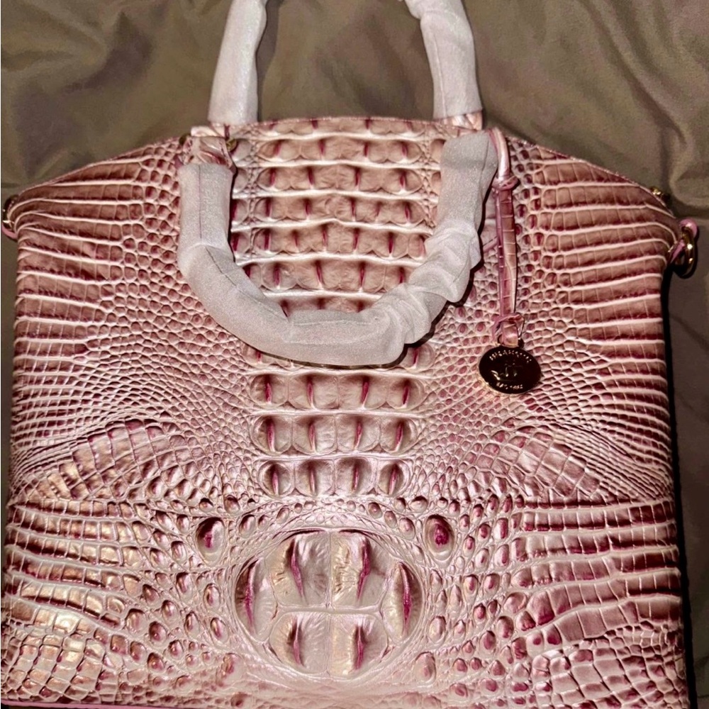Brahmin-NWT Pink Icing Crocodile Embossed Women Bag